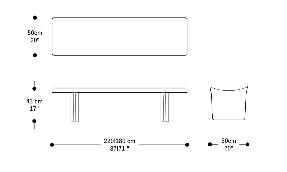Image of the main dimensions of the product
